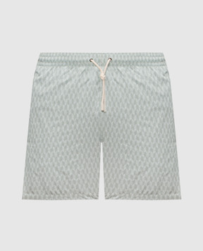 Canali Зелені шорти для плавання в брендовий принт UA0010193024