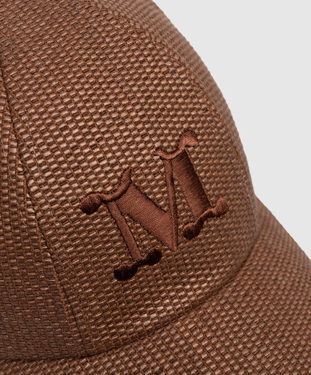 Max Mara Коричневая кепка с льном CIRCENSE MXACIRCENSE изображение 4