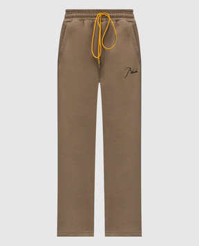 Rhude Утеплені спортивні штани кольору хакі з вишивкою логотипа RHPS26PA01012