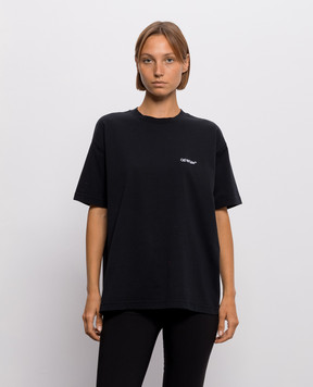Off-White Черная футболка Arrow Out Flower 2FA00644T