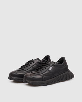 Maison Margiela MM6 Дитячі чорні шкіряні кросівки 839183235