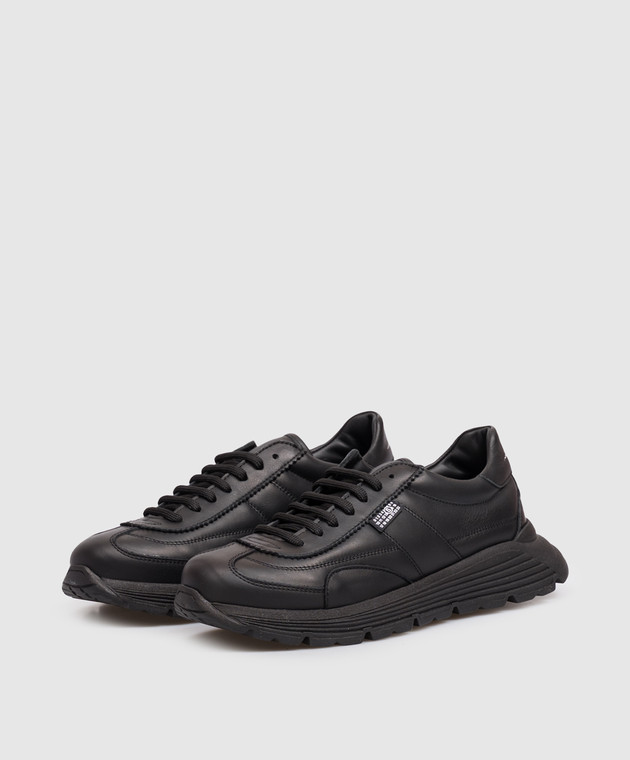 Maison Margiela MM6 Дитячі чорні шкіряні кросівки 839183640 зображення 2