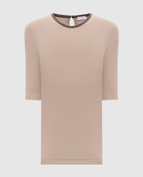 Brunello Cucinelli Бежевый топ с цепочкой MG902DO300