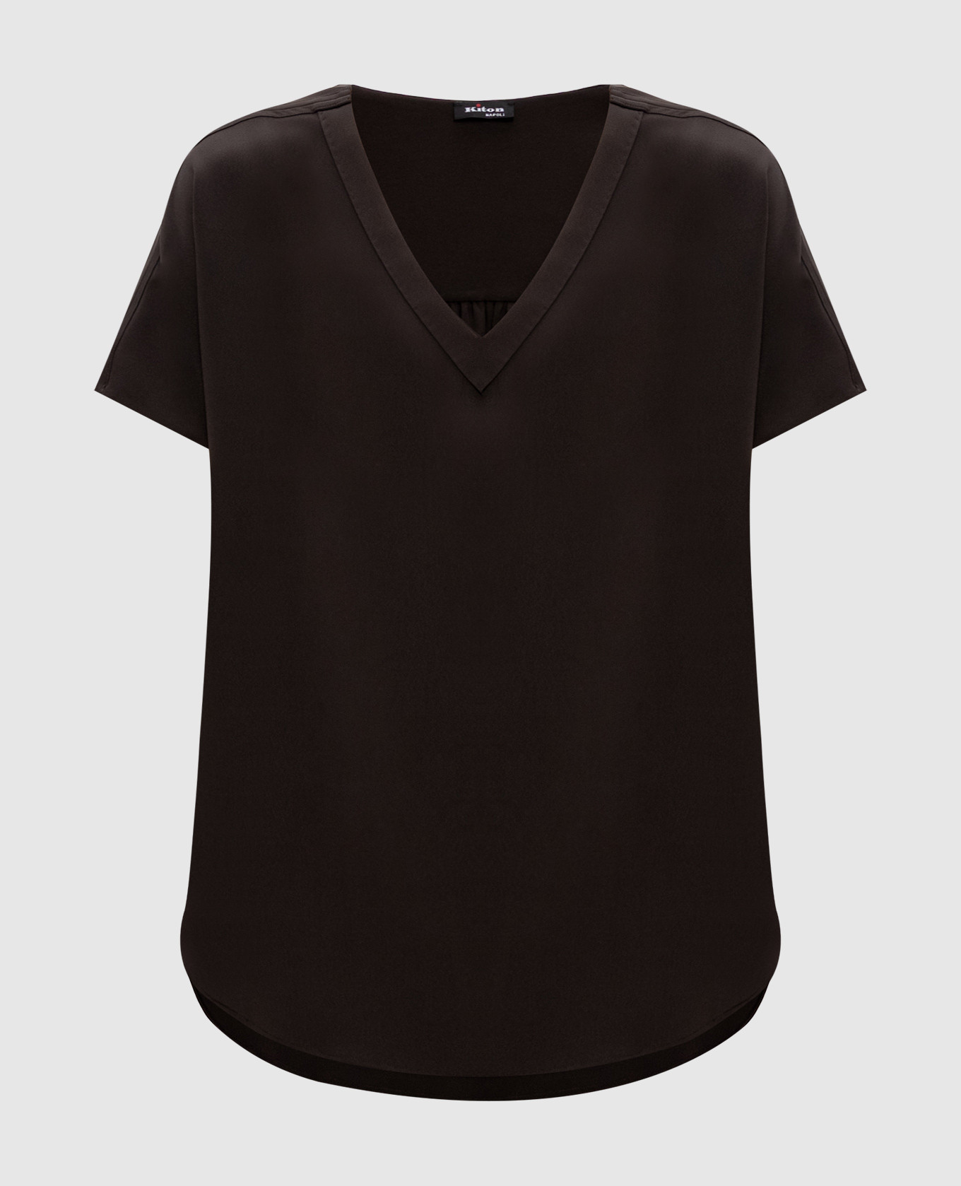 

Коричневая футболка с шелком, Коричневый, Футболки