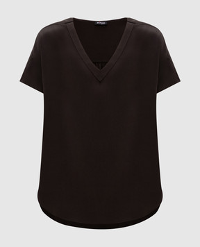 Kiton Коричнева футболка із шовком D47454K0977A