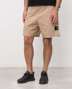 Stone Island Бежеві шорти з патчем логотипа L1S15L100017S0003