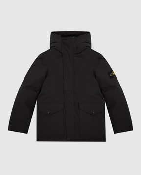 Stone Island Дитячий чорний пуховик з патчем логотипа K2S164100002S0A271012