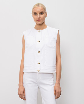 Fabiana Filippi Білий жилет з нашивкою логотипа GCD276F657M137