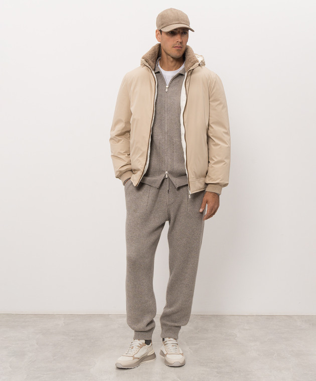 Brunello Cucinelli Бежевые джоггеры из кашемира M22704849G изображение 2
