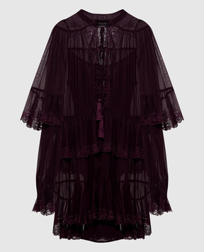 Twinset Фиолетовое платье с вышивкой 252TS2296