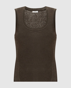 JOSEPH Топ Alaou цвета хаки со льном в рубчик JF009769