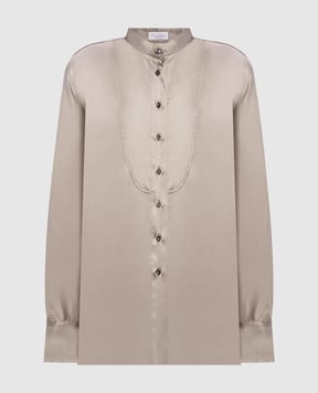 Brunello Cucinelli Блуза кольору хакі із шовку M0C59MY906