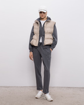 Brunello Cucinelli Серая спортивная куртка с цепочкой мониль MP827FB706