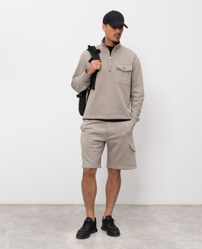 C.P. Company Сірий світшот з блискавкою MSS026A005086W