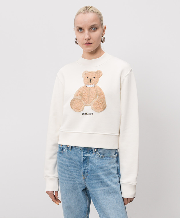 Palm Angels Світшот Bear кольору айворі PWBA016S26FLE006 зображення 3