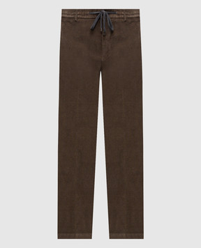 Peserico Вельветовые брюки цвета хаки с логотипом R54795T2307961