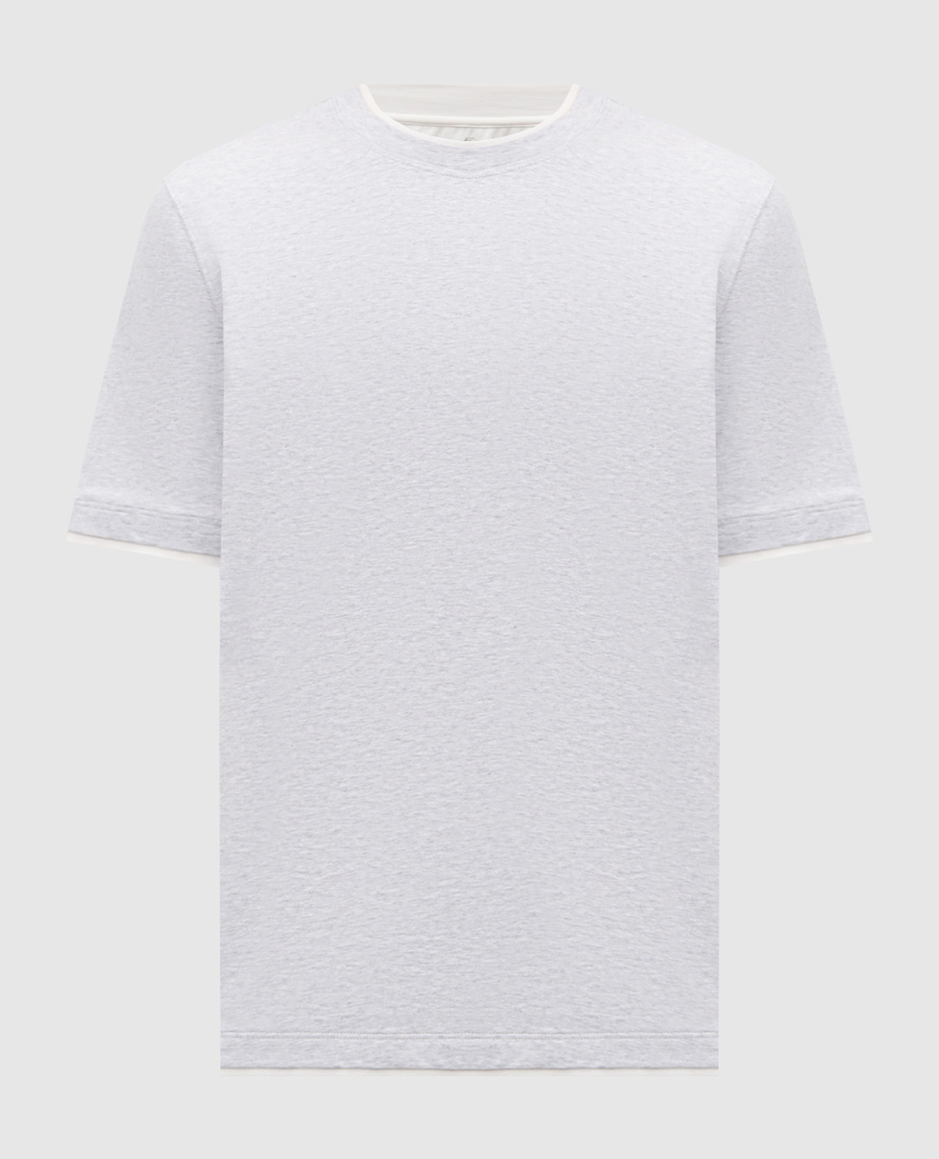 Серая меланжевая футболка прямого кроя