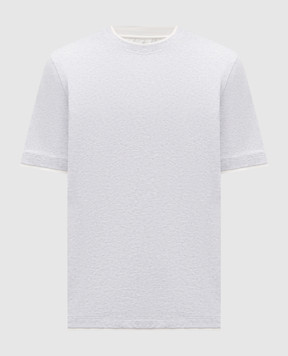 Brunello Cucinelli Серая меланжевая футболка прямого кроя M0B137427