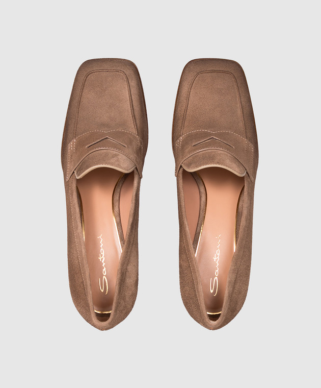 Santoni Коричневі замшеві туфлі WDOR72446HI2NAEA зображення 4