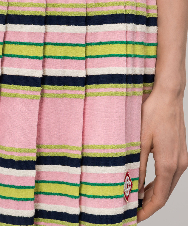 Casablanca Рожева спідниця-плісе в смужку WSS26KW128101 зображення 5