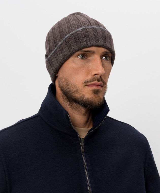 Brunello Cucinelli Коричневая шапка из кашемира M2240900 изображение 2