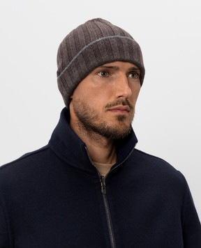 Brunello Cucinelli Коричнева шапка з кашеміру M2240900