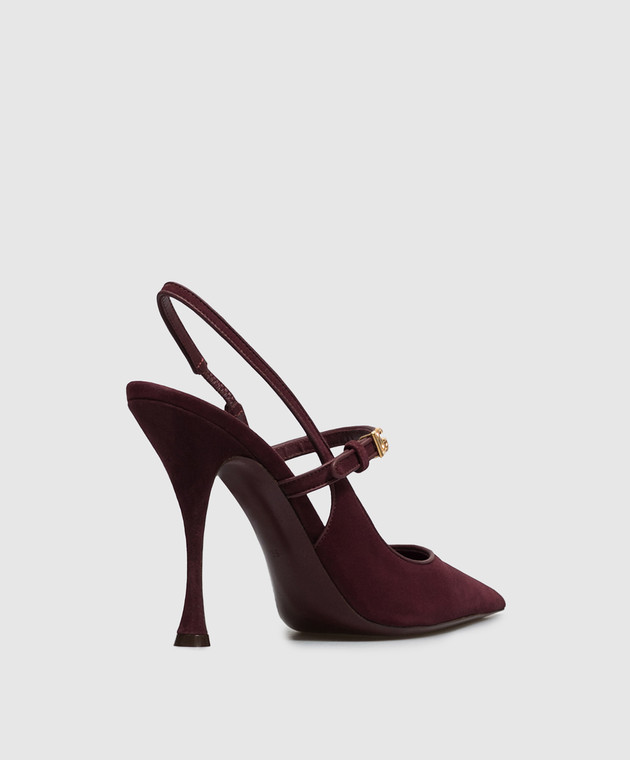 Dolce&Gabbana Бордовые замшевые слингбеки CG0971AQ134 изображение 3
