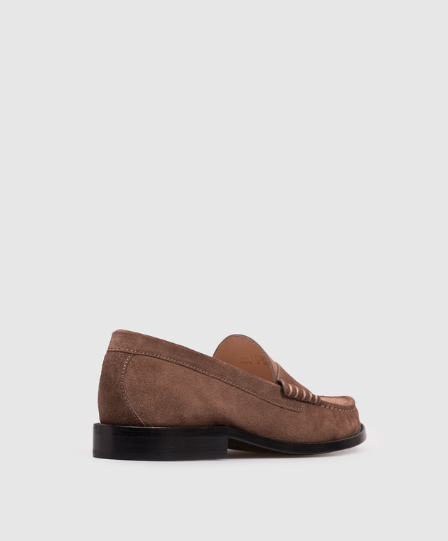 Stuart Weitzman Коричневые замшевые лоферы LOTTIE SK307 изображение 3