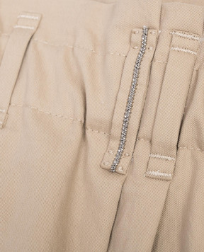 Brunello Cucinelli Дитячі коричневі штани з ланцюжком моніль B0F48P256B