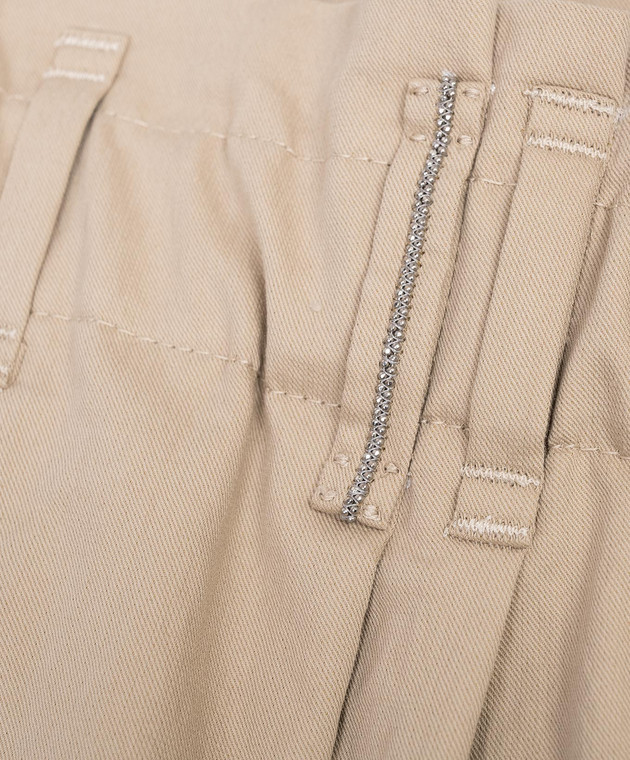 Brunello Cucinelli Дитячі коричневі штани з ланцюжком моніль B0F48P256A зображення 3