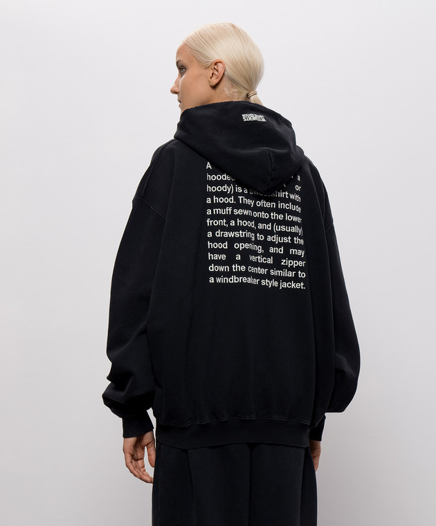 Vetements Черные худи с вышивкой MH27ZU222Bw изображение 4