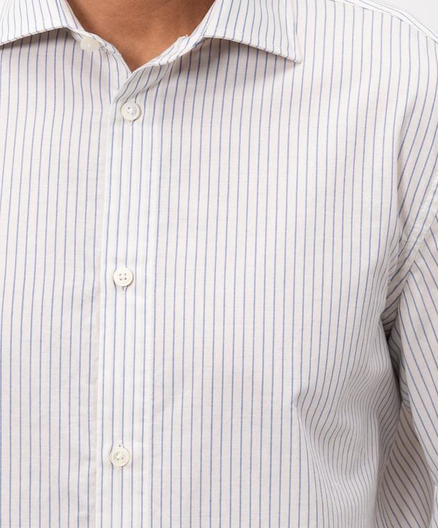 Peserico Рубашка цвета айвори в полоску R56042L1RD00597 изображение 5