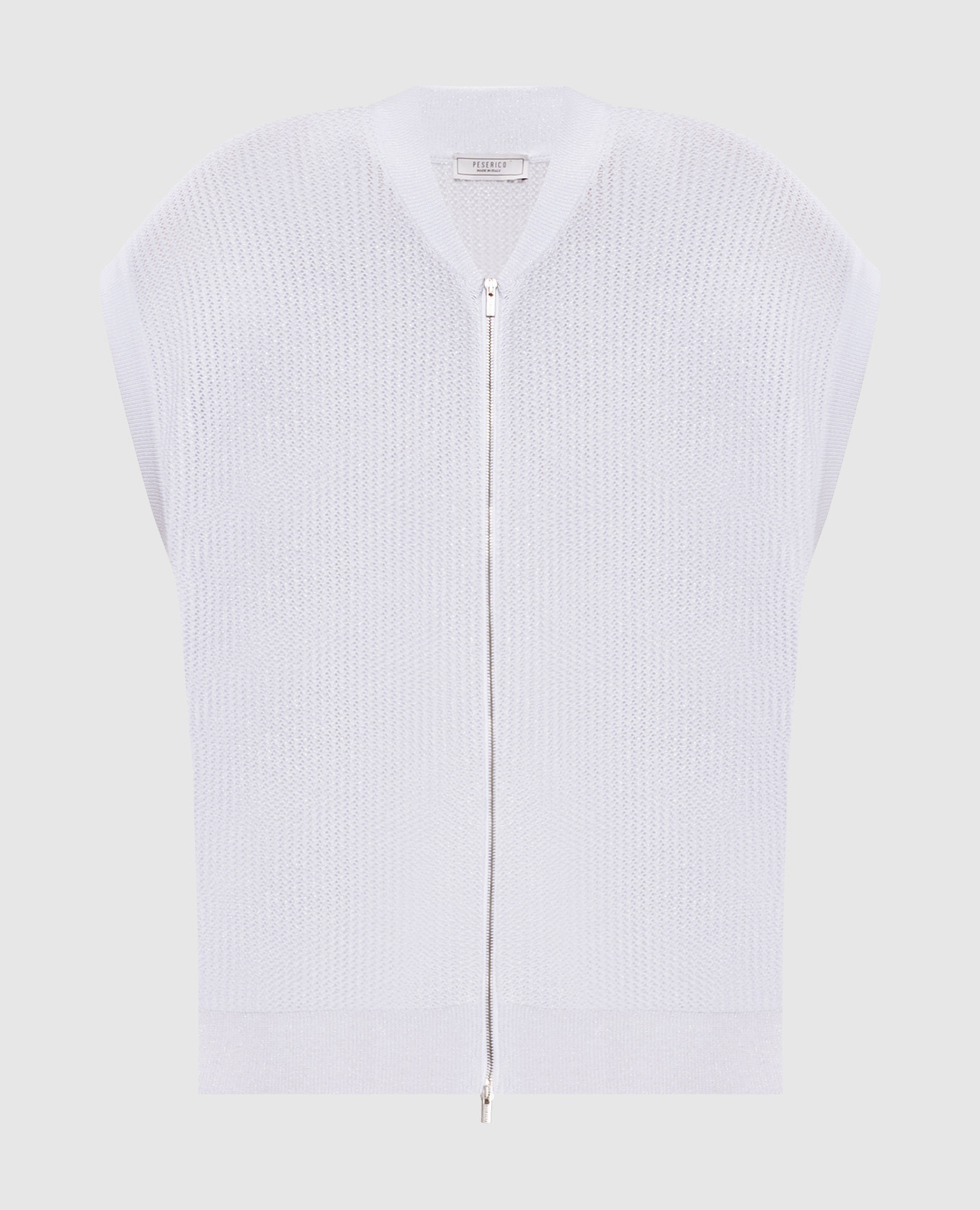 

Серый жилет с люрексом на молнии, Трикотажные