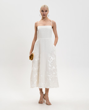 Simkhai Біла сукня Annabella Soutache з льоном 1261197SW