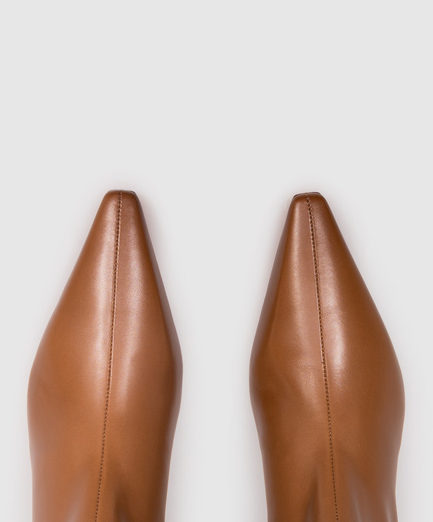 Santoni Коричневые кожаные сапоги WSTI72407HI2NXUY изображение 4