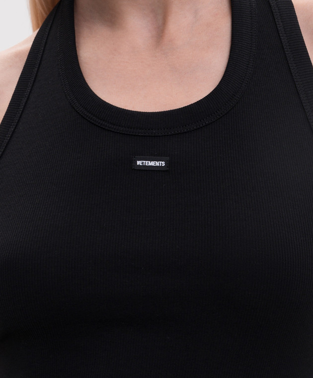 Vetements Черный топ в рубчик WH27TT163B изображение 5