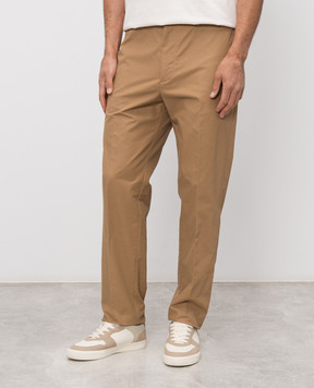 Moncler Коричневые брюки с нашивкой логотипа L10912A0002154ARP