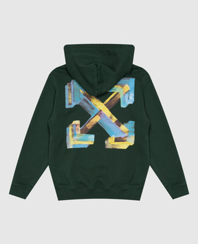 Off-White Детская зеленая тощая с принтом Arrow Watercolor 44BBB001F26F005