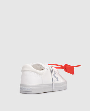 Off-White Белые кожаные кроссовки Vulc Low с эмблемой OWIA288S26LEA001