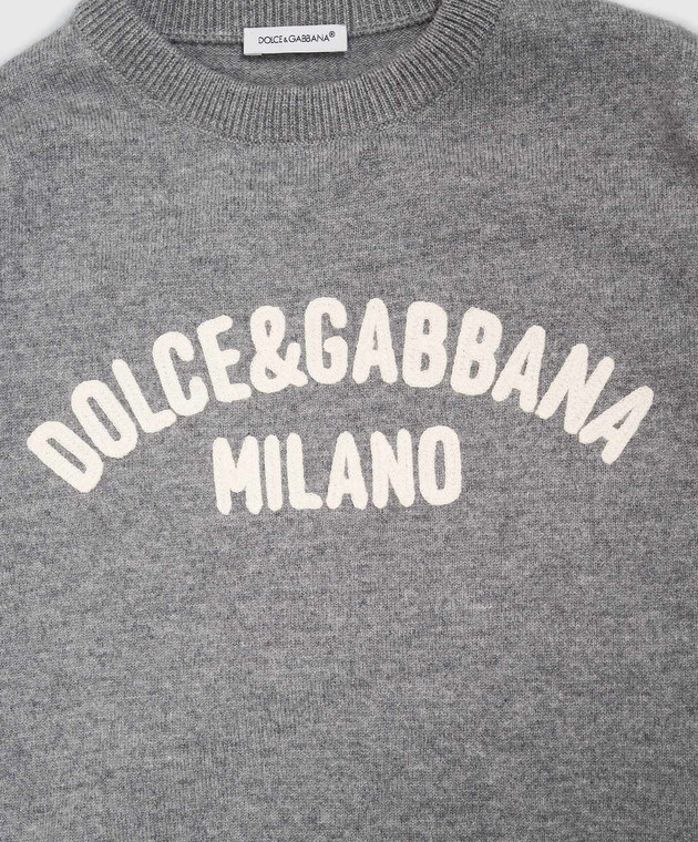 Dolce&Gabbana Дитячий сірий джемпер з вовни та кашеміру L4KWE2JGMLD814 зображення 3
