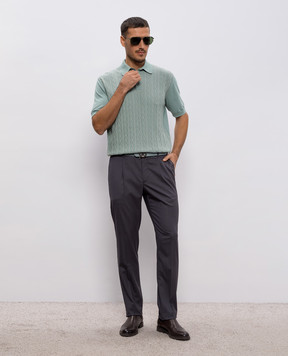 Stefano Ricci Сірі штани з вовни з логотипом M1T6100022W501