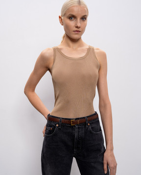 Saint Laurent Коричневый кожаный пояс CASSANDRE 554465AAFOC