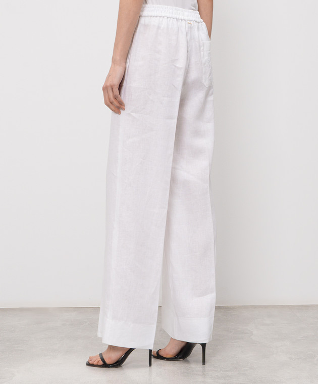 Twinset Білі штани з льону 261TT2302 зображення 4