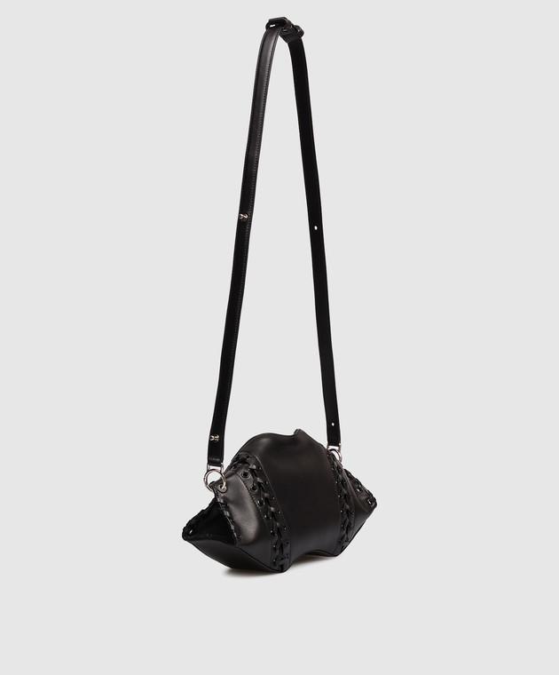 Alexander McQueen Черная кожаная сумка Manta 8613741VDB1 изображение 3