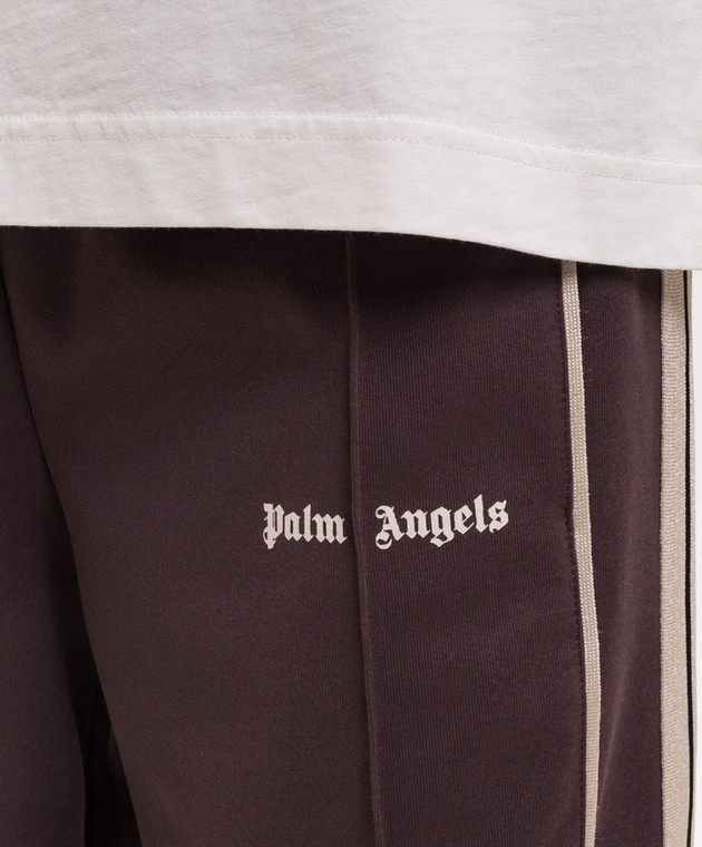Palm Angels Коричневі спортивні штани з принтом логотипа PMCJ04JS26FAB001 зображення 5