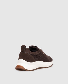 Bally Коричневые комбинированные кроссовки с логотипом MSK0EVTE091