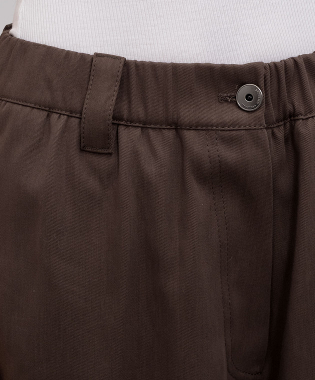 Brunello Cucinelli Коричневі бермуди з ланцюжком моніль MPB56P9310 зображення 5