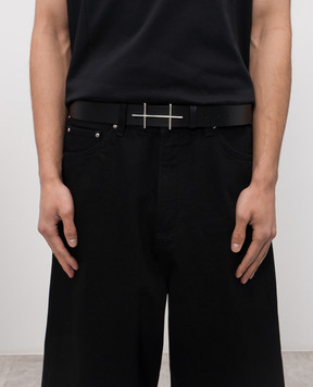 Heliot Emil Чорний шкіряний ремінь 16091