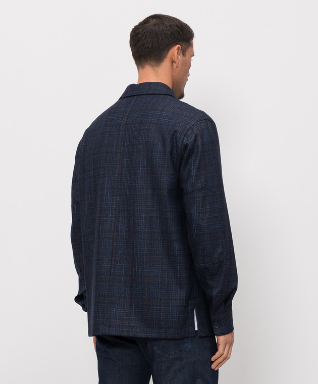 Castangia dal 1850 Синя сорочка з вовни та шовку BNT3 зображення 4