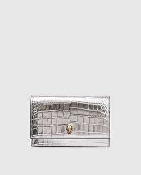 Alexander McQueen Серебряная кожаная сумка 61308814C31